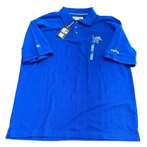 NWT Memphis Tigers Polo Shirt XL Blue NCAA Embroidered Logo Pouncer UofM Tom